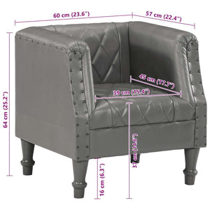 vidaXL Armchair Grey Genuine Goatskin Leather