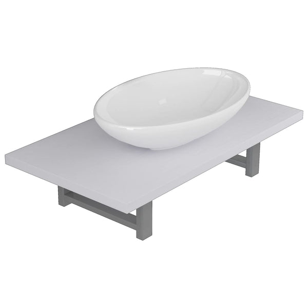 vidaXL 2-Piece Bathroom Furniture Set Ceramic White