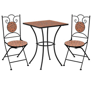 vidaXL 3-Piece Bistro Set Mosaic Ceramic Terracotta