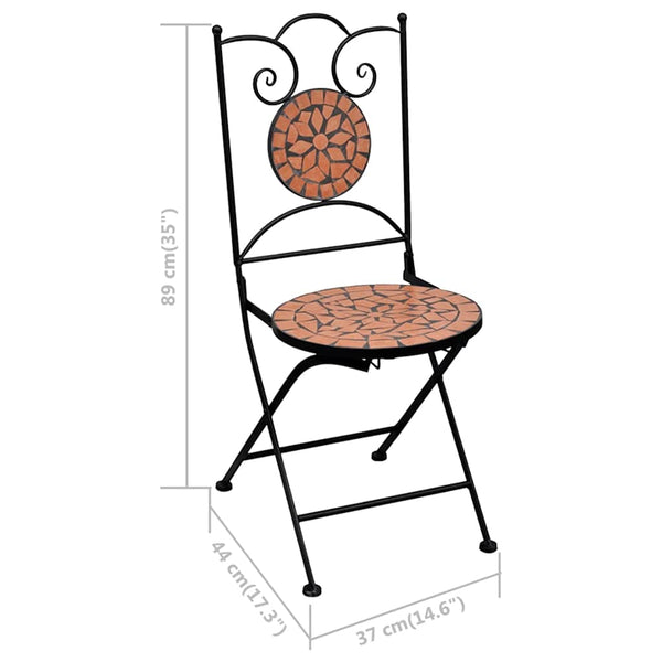 vidaXL 3-Piece Bistro Set Mosaic Ceramic Terracotta