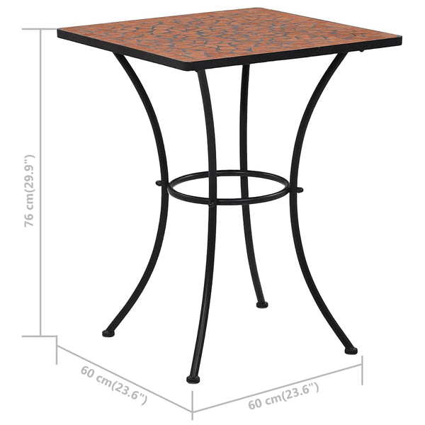 vidaXL 3-Piece Bistro Set Mosaic Ceramic Terracotta