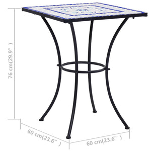 vidaXL 3-Piece Bistro Set Mosaic Ceramic Blue and White