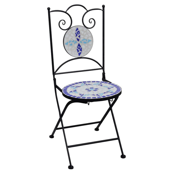 vidaXL 3-Piece Bistro Set Mosaic Ceramic Blue and White