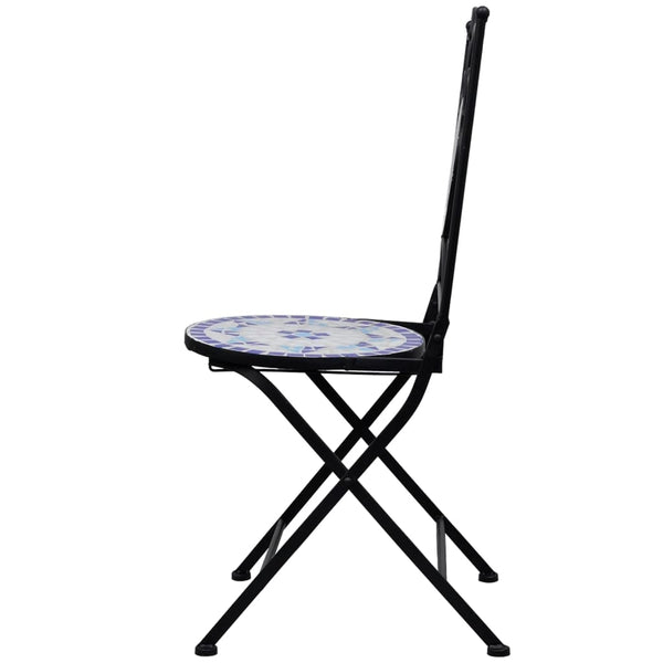 vidaXL 3-Piece Bistro Set Mosaic Ceramic Blue and White