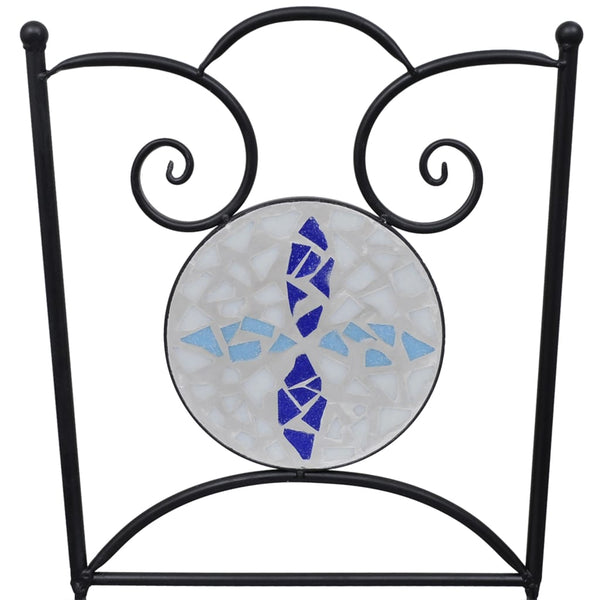 vidaXL 3-Piece Bistro Set Mosaic Ceramic Blue and White