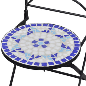 vidaXL 3-Piece Bistro Set Mosaic Ceramic Blue and White