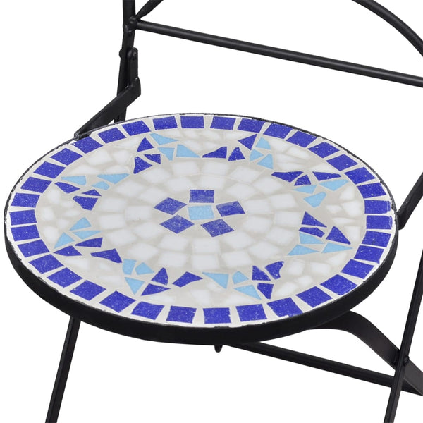 vidaXL 3-Piece Bistro Set Mosaic Ceramic Blue and White