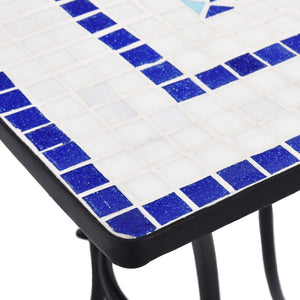 vidaXL 3-Piece Bistro Set Mosaic Ceramic Blue and White