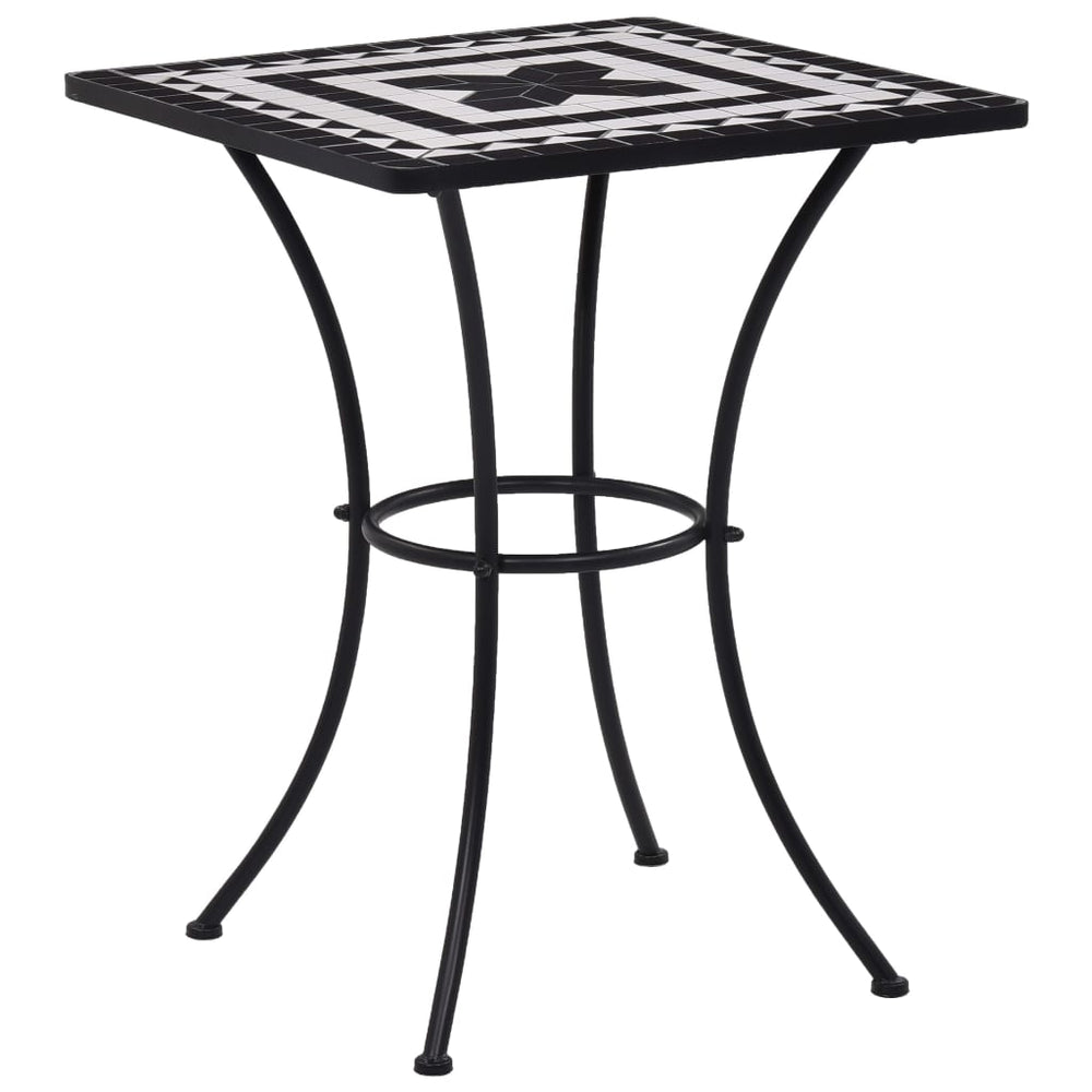 vidaXL 3-Piece Bistro Set Mosaic Ceramic Black and White