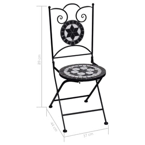 vidaXL 3-Piece Bistro Set Mosaic Ceramic Black and White