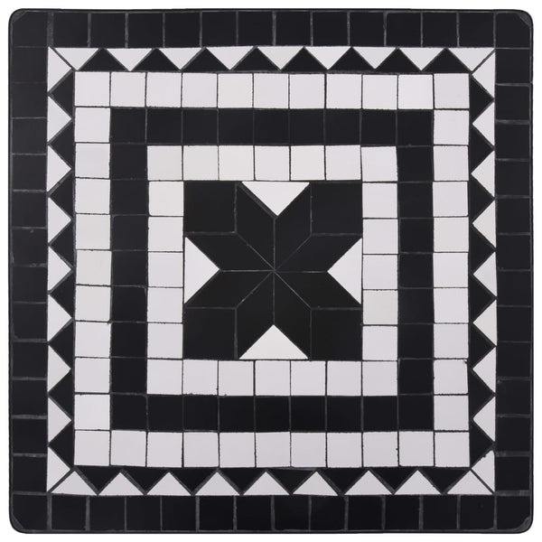 vidaXL 3-Piece Bistro Set Mosaic Ceramic Black and White