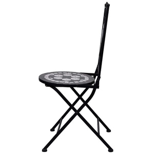 vidaXL 3-Piece Bistro Set Mosaic Ceramic Black and White