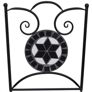 vidaXL 3-Piece Bistro Set Mosaic Ceramic Black and White