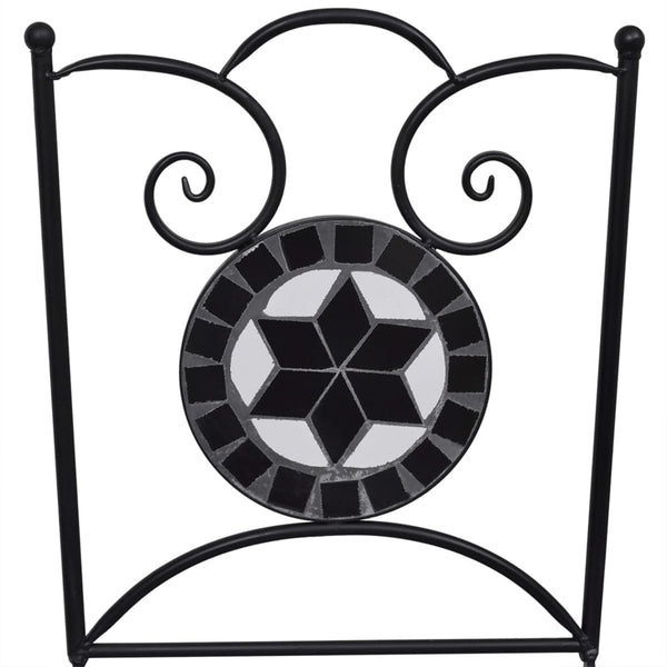 vidaXL 3-Piece Bistro Set Mosaic Ceramic Black and White