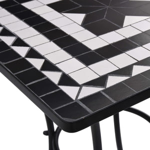 vidaXL 3-Piece Bistro Set Mosaic Ceramic Black and White