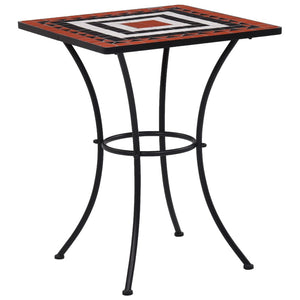 vidaXL 3-Piece Bistro Set Mosaic Ceramic Terracotta and White