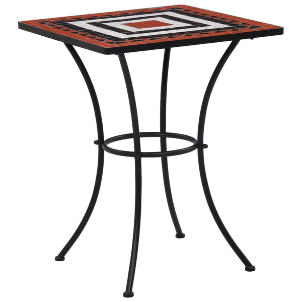 vidaXL 3-Piece Bistro Set Mosaic Ceramic Terracotta and White