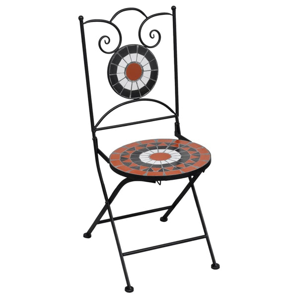vidaXL 3-Piece Bistro Set Mosaic Ceramic Terracotta and White