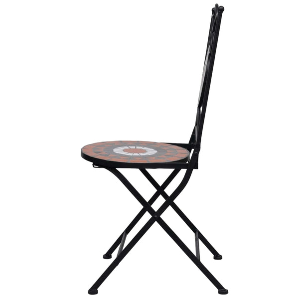 vidaXL 3-Piece Bistro Set Mosaic Ceramic Terracotta and White