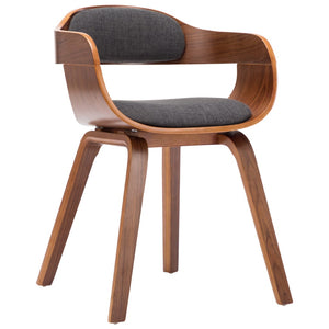 vidaXL Dining Chairs 4 pcs Dark Gray Fabric and Bentwood