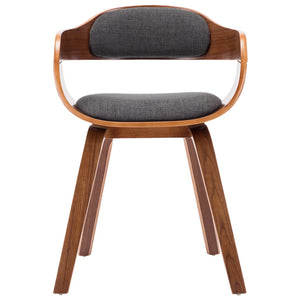 vidaXL Dining Chairs 4 pcs Dark Gray Fabric and Bentwood