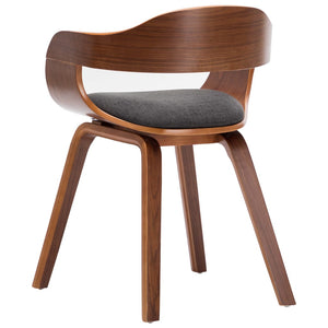 vidaXL Dining Chairs 4 pcs Dark Gray Fabric and Bentwood