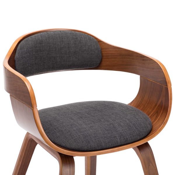 vidaXL Dining Chairs 4 pcs Dark Gray Fabric and Bentwood
