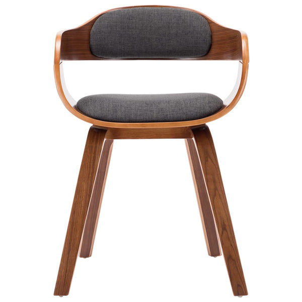 vidaXL Dining Chairs 6 pcs Dark Grey Fabric and Bentwood