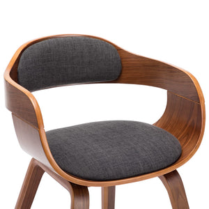 vidaXL Dining Chairs 6 pcs Dark Grey Fabric and Bentwood