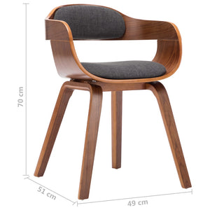 vidaXL Dining Chairs 6 pcs Dark Grey Fabric and Bentwood