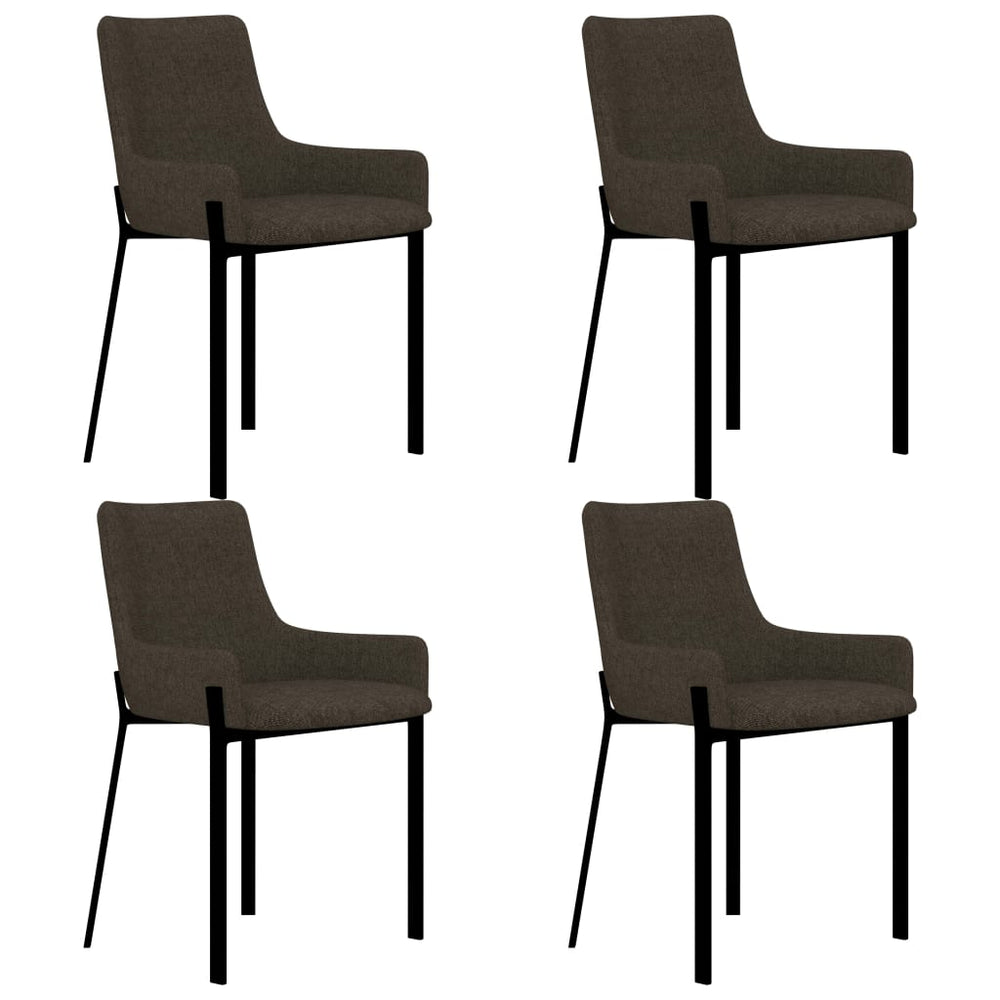 vidaXL Dining Chairs 4 pcs Brown Fabric