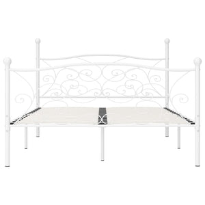 Bettgestell mit Lattenrost Weiß Metall 120×200 cm