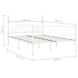 Bettgestell mit Lattenrost Weiß Metall 160 × 200 cm