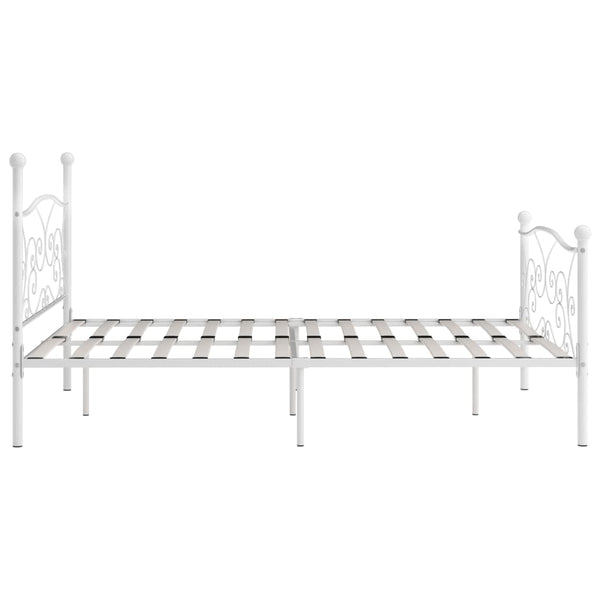 Bettgestell mit Lattenrost Weiß Metall 200 × 200 cm
