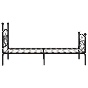 vidaXL Bed Frame with Slats Black Metal 100 x 200 cm
