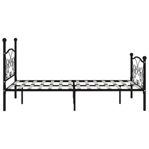 vidaXL Bed Frame with Slatted Base Black Metal 120 x 200 cm