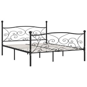 Bettgestell mit Lattenrost Schwarz Metall 180 × 200 cm
