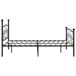 vidaXL Bed Frame with Slats Black Metal 200 x 200 cm
