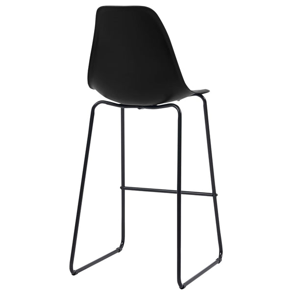 vidaXL Bar Stools 6 pcs Black Plastic