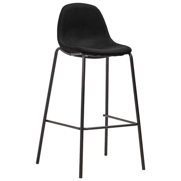 vidaXL Bar Stools 6 pcs Black Fabric