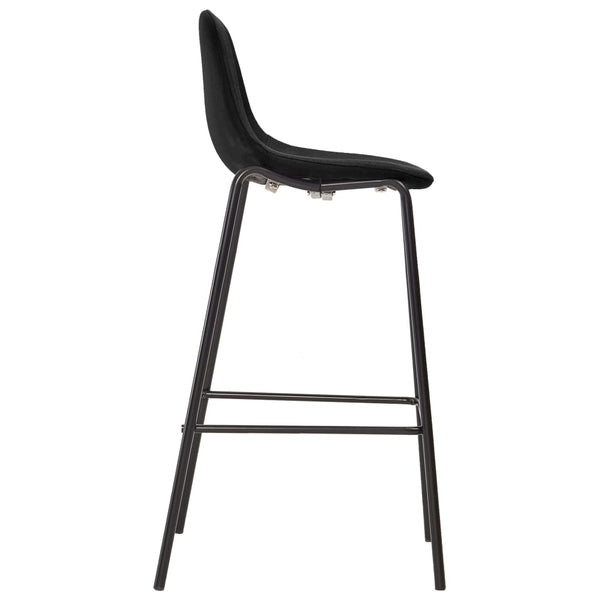 vidaXL Bar Stools 6 pcs Black Fabric