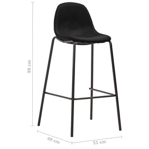 vidaXL Bar Stools 6 pcs Black Fabric
