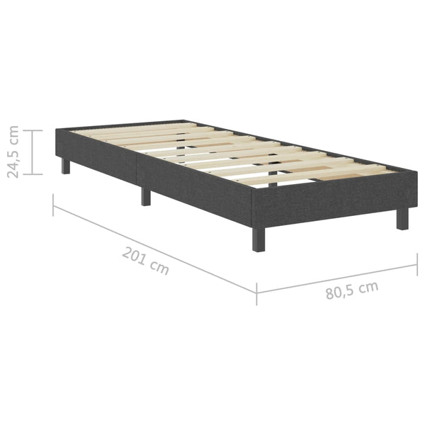 vidaXL Box Spring Bed Frame Grey Fabric 80x200 cm