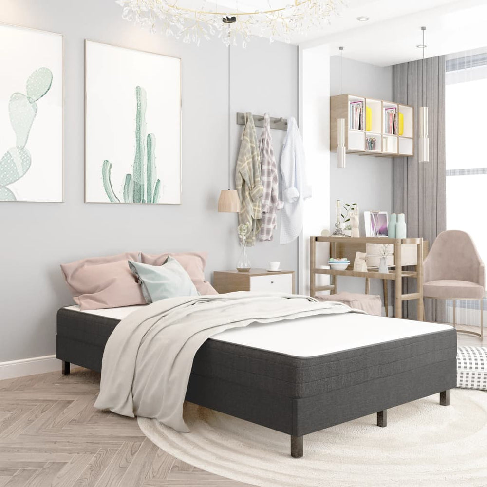 vidaXL Box Spring Bed Frame Grey Fabric 120x200 cm