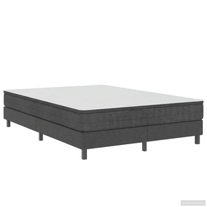 vidaXL Box Spring Bed Frame Grey Fabric 140x200 cm