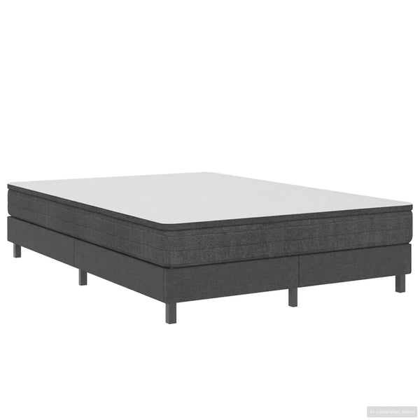 vidaXL Box Spring Bed Frame Grey Fabric 160x200 cm