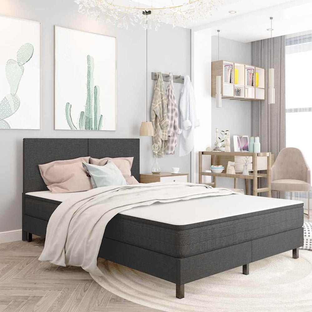 vidaXL Fabric Box Spring Bed Frame Grey 180x200 cm