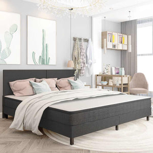 vidaXL Box Spring Bed Frame Grey Fabric 200x200 cm