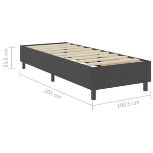 vidaXL Box Spring Bed Frame Grey Fabric 100x200 cm