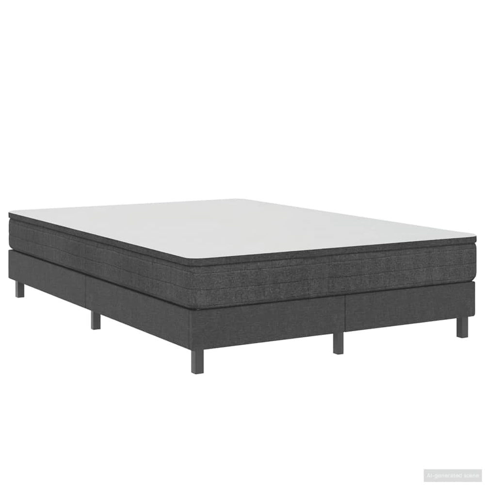 vidaXL Box Spring Bed Frame Grey Fabric 140x200 cm